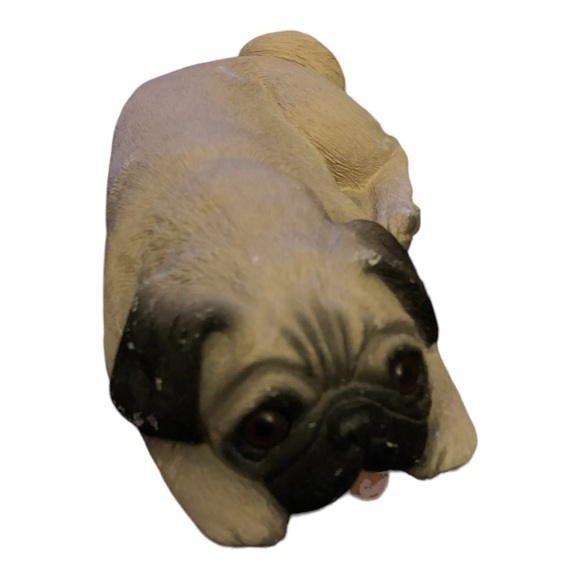 Vintage Signed Miniature Pug Figurine by Sandra Brue Sandicast - Collectible Dog - Picture 2 of 4